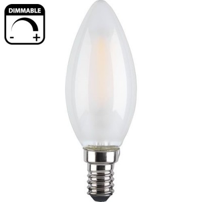 Λάμπα LED Κερί 4W E14 230V 480lm Ντιμαριζόμενη 5800K Ψυχρό φως Ματ Γυαλί 13-1403409